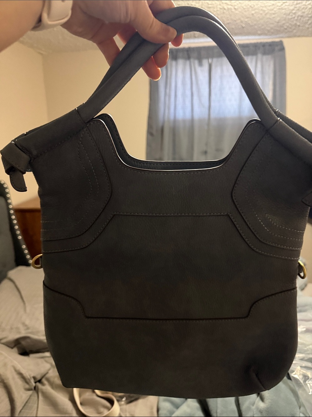 Foley and Corina Structured Women's Shoulder Bag in Dark blue.